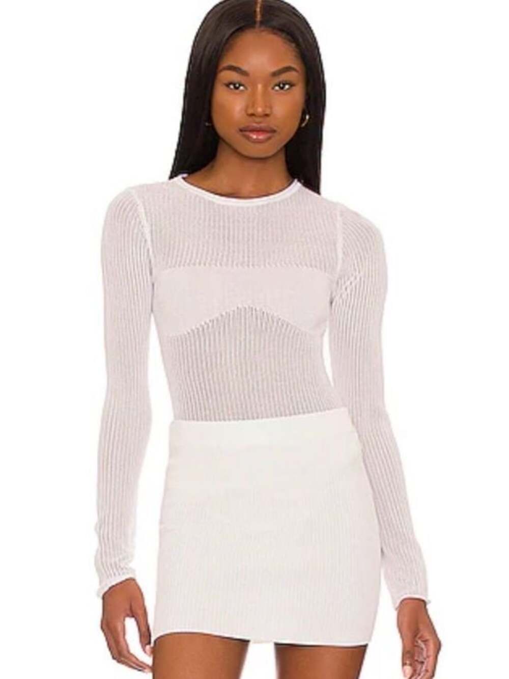 Revolve H:ours  Aya Glow In The Dark Mesh Top In White Glow Size Medium NEW